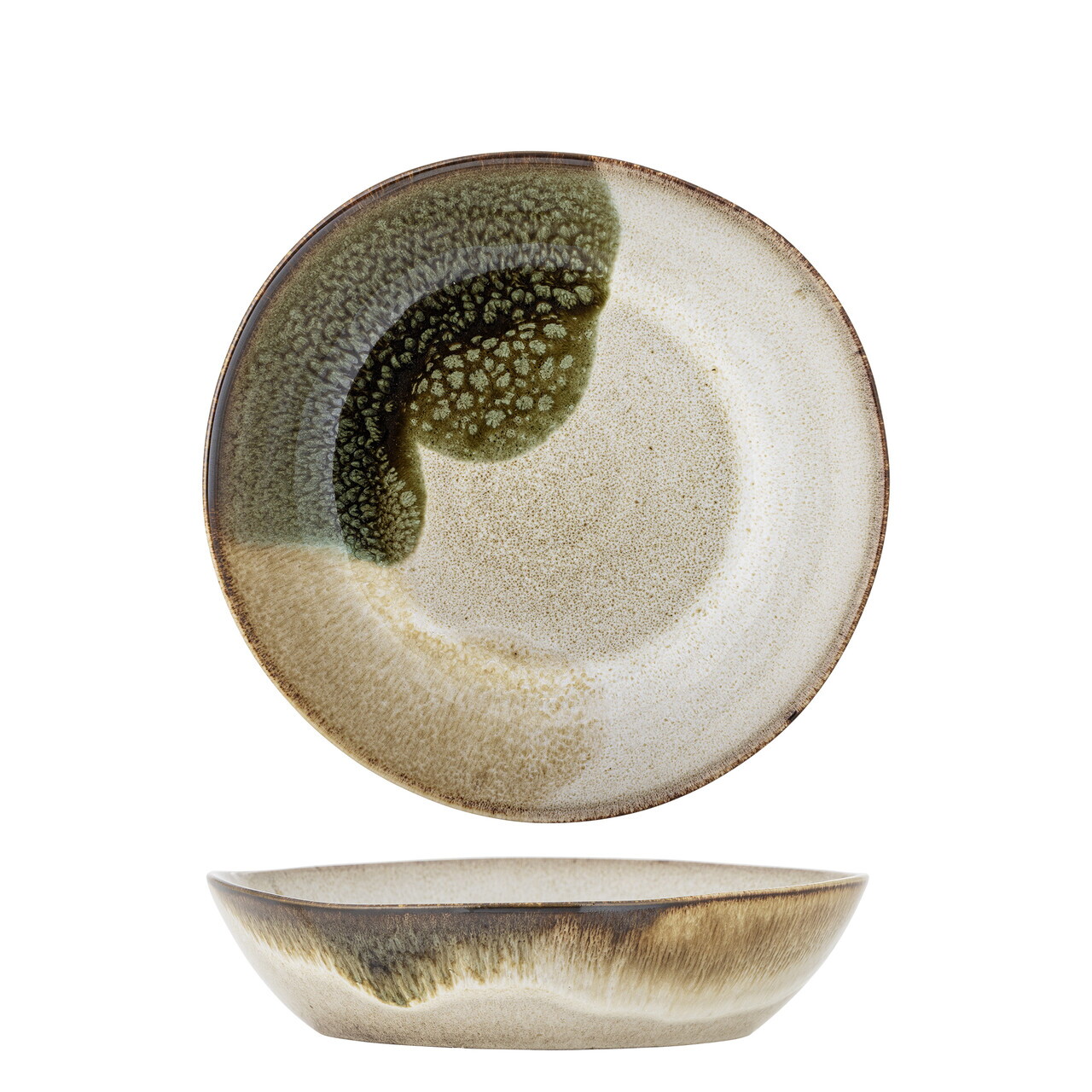 Farfurie adanca, Bloomingville, Jules, 22x5 cm, 800 ml, ceramica, verde - imagine 7
